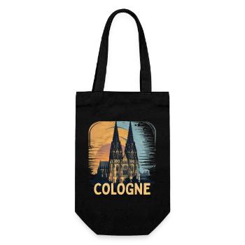 Cologne Cathedral Cologne Vintage Silhouette Cologne Skyline - Gift Bag for Bottles - black - Front