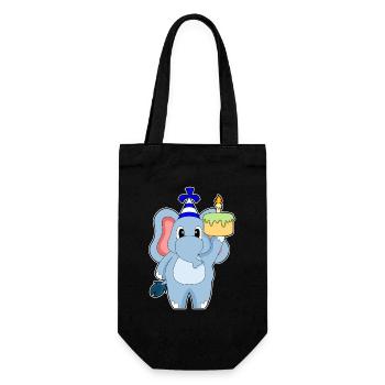 Elephant Birthday Cake - Gift Bag for Bottles - black - Front