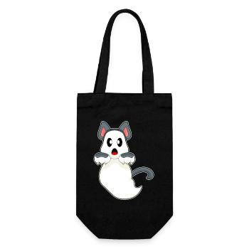 Katze Halloween Geist - Geschenkbeutel für Flaschen - Schwarz - Vorne