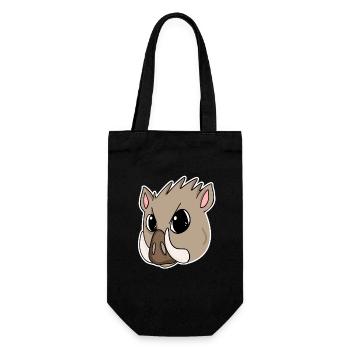 Motif tête de cochon sanglier - Sac à bouteille - noir - Devant