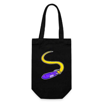 Rocket motif - Gift Bag for Bottles - black - Front