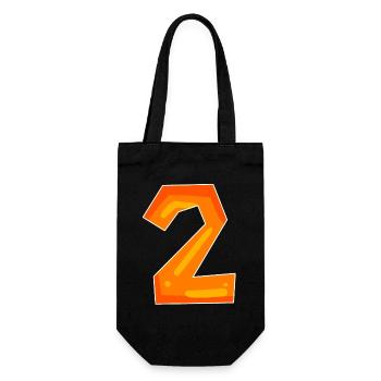 Two - 2 - Number Number - Gift Bag for Bottles - black - Front