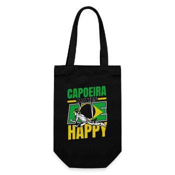 Capoeira macht mich glücklich Capoeirista Ginga Tanz - Geschenkbeutel für Flaschen - Schwarz - Vorne