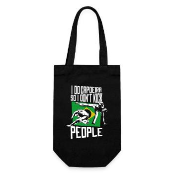 Ich mache Capoeira, damit ich die Leute nicht trete Ginga-Tanz - Geschenkbeutel für Flaschen - Schwarz - Vorne