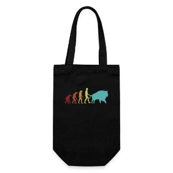 Bison Evolution Büffel Bovinae Amerikanischer Bison - Geschenkbeutel für Flaschen - Schwarz - Vorne
