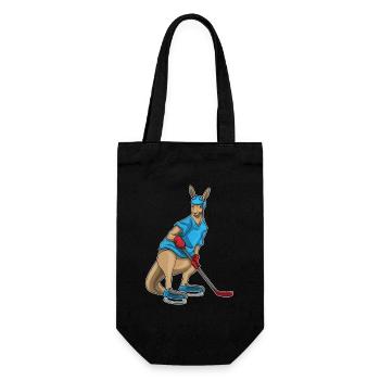Känguru Eishockey Eishockeyschläger - Geschenkbeutel für Flaschen - Schwarz - Vorne