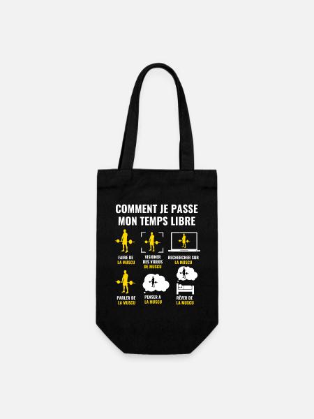 WIE ICH MEINE FREIZEIT VERBRINGE - Krafttraining - Geschenkbeutel für Flaschen - Schwarz