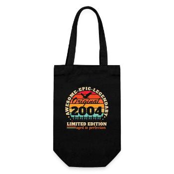 20 Jahre 2004 Vintage Retro Geburtstagsgeschenk - Geschenkbeutel für Flaschen - Schwarz - Vorne