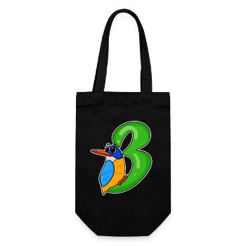 3ème anniversaire motif martin-pêcheur - trois ans - Sac à bouteille - noir - Devant