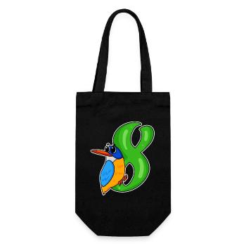 8ème anniversaire motif martin-pêcheur - huit ans - Sac à bouteille - noir - Devant