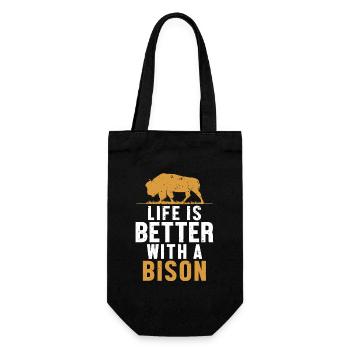 Life is Better with a Bison Buffalo Bovinae Lover - Gift Bag for Bottles - black - Front