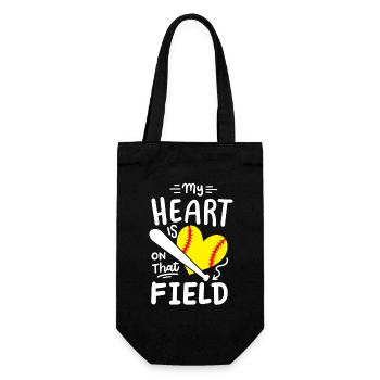 Softball Mama Papa - Geschenkbeutel für Flaschen - Schwarz - Vorne