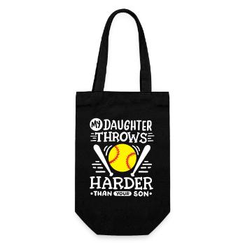 Softball Mama Papa - Geschenkbeutel für Flaschen - Schwarz - Vorne
