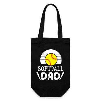 Softball Papa - Geschenkbeutel für Flaschen - Schwarz - Vorne
