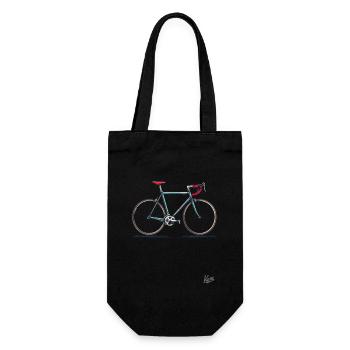 Vintage-Rennrad: Auf den Spuren der Vergangenheit - Geschenkbeutel für Flaschen - Schwarz - Vorne
