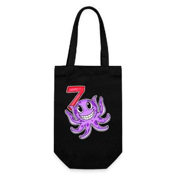 Motif 7e anniversaire Octopus - Sept ans - Sac à bouteille - noir - Devant