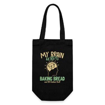 My Brain is 95% Baking Bread Bread Maker Lover - Gift Bag for Bottles - black - Front