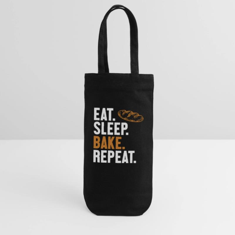 Eat Sleep Bake Repeat Bread Maker Bread Dough Gift Bag for Bottles