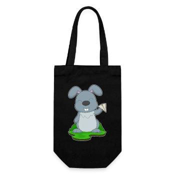 Rabbit Paper Airplane - Gift Bag for Bottles - black - Front