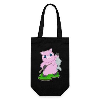 Pêche au poisson pêcheur cochon - Sac à bouteille - noir - Devant