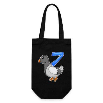 Motif Colombe 7ème Anniversaire - Sept ans - Sac à bouteille - noir - Devant