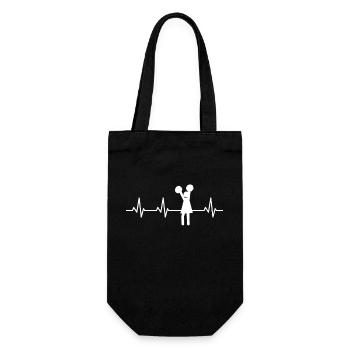 Cheerleader ECG Heartbeat - Gift Bag for Bottles - black - Front