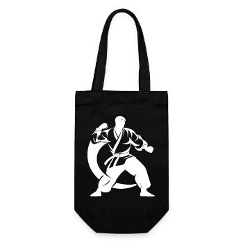 Karateka Drawing - Gift Bag for Bottles - black - Front