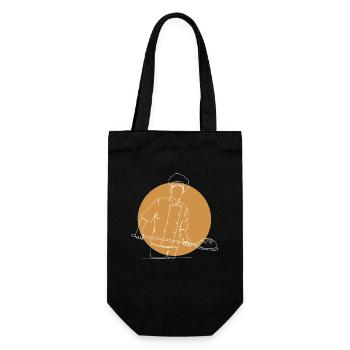Lineart Bread Dough Bread Maker Bread Queen Bread - Gift Bag for Bottles - black - Front