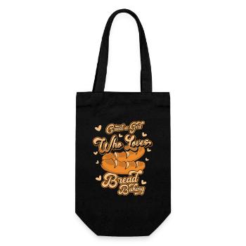 Girl Who Loves Bread Baking Bread Maker Lover - Gift Bag for Bottles - black - Front