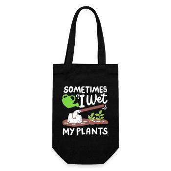 Garten Gartenarbeit Gießkanne - Geschenkbeutel für Flaschen - Schwarz - Vorne