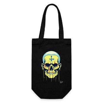 Un crâne de dessin animé cool - Sac à bouteille - noir - Devant