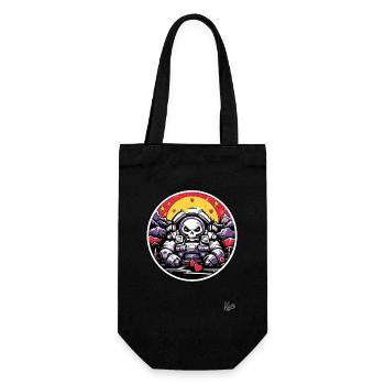 Space astronaut: skull nature and hearts - Gift Bag for Bottles - black - Front