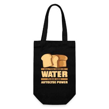 Wasser Mehl Und Autolyse Power Brot Teig Liebhaber - Geschenkbeutel für Flaschen - Schwarz - Vorne