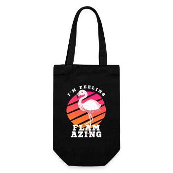 Flamingo Sunset Retro Funny Quote - Gift Bag for Bottles - black - Front