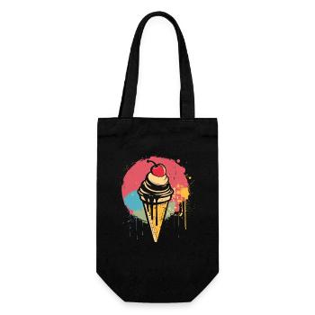 Ice cream cone graffiti - Gift Bag for Bottles - black - Front