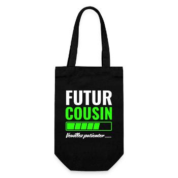 Future cousin please wait - Gift Bag for Bottles - black - Front