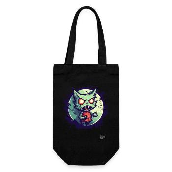 Cool cartoon of an annoyed rage cat - Gift Bag for Bottles - black - Front