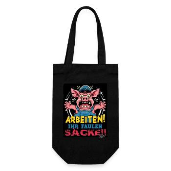 Foreman Pig, Working Her Lazy Sacks - Gift Bag for Bottles - black - Front