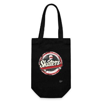 Vintage Skateboard für Skateboarder und Skater - Geschenkbeutel für Flaschen - Schwarz - Vorne