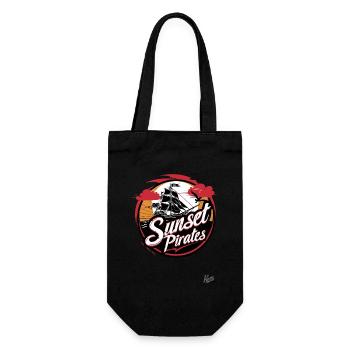 Le bateau des pirates du coucher du soleil : Voile - Sac à bouteille - noir - Devant