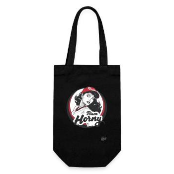 Team Horny baseball player - Gift Bag for Bottles - black - Front