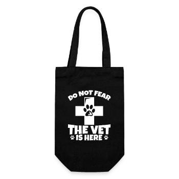 Don't worry, the vet is there - Gift Bag for Bottles - black - Front