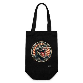 Patriotique Drapeau US Crocodile Lézard Monstre - Sac à bouteille - noir - Devant