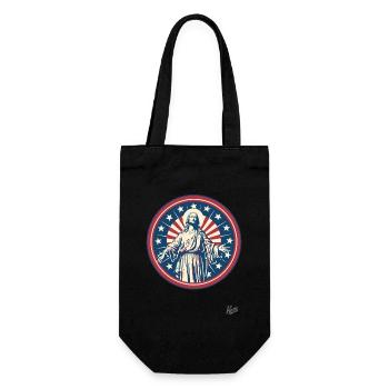 Patriotic American Jesus - Gift Bag for Bottles - black - Front