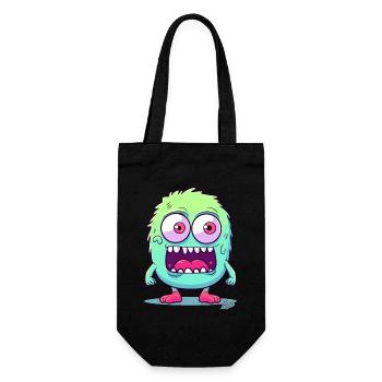 Cute and funny monster - Gift Bag for Bottles - black - Front