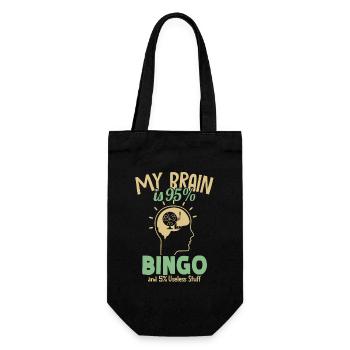 My Brain is 95% Bingo Professional Caller Daubers - Gift Bag for Bottles - black - Front