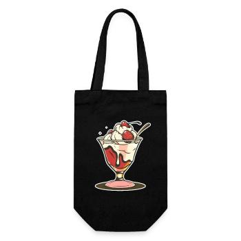 Eisbecher Zeichnung - Geschenkbeutel für Flaschen - Schwarz - Vorne
