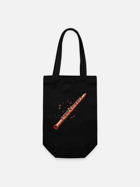 Flöte Grafik - Geschenkbeutel für Flaschen - Schwarz
