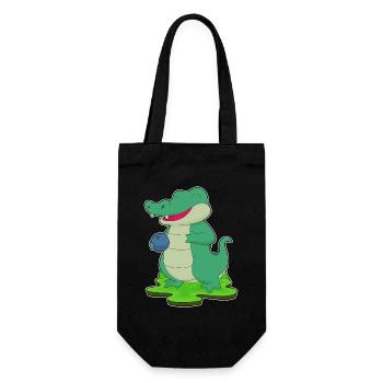 Boule de bowling en crocodile - Sac à bouteille - noir - Devant