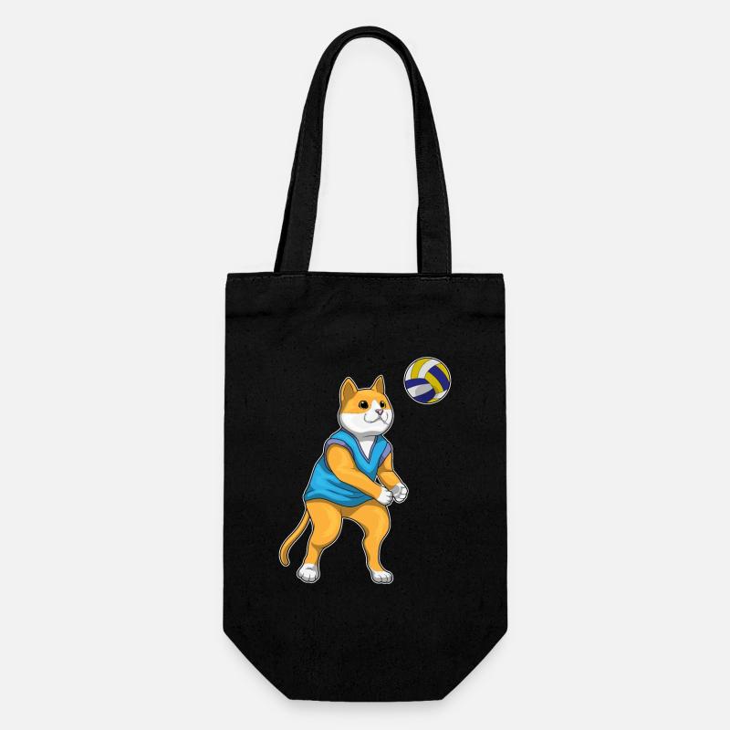 Chat Joueur de volley-ball Volley-ball - Sac à bouteille - noir